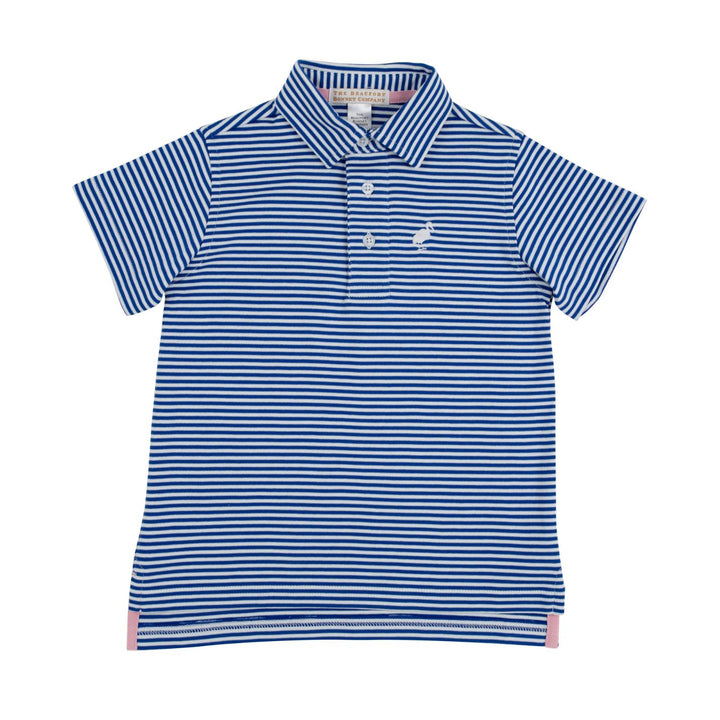 Prim and Proper Polo - Rockefeller Stripe Boy Shirt Beaufort Bonnet 