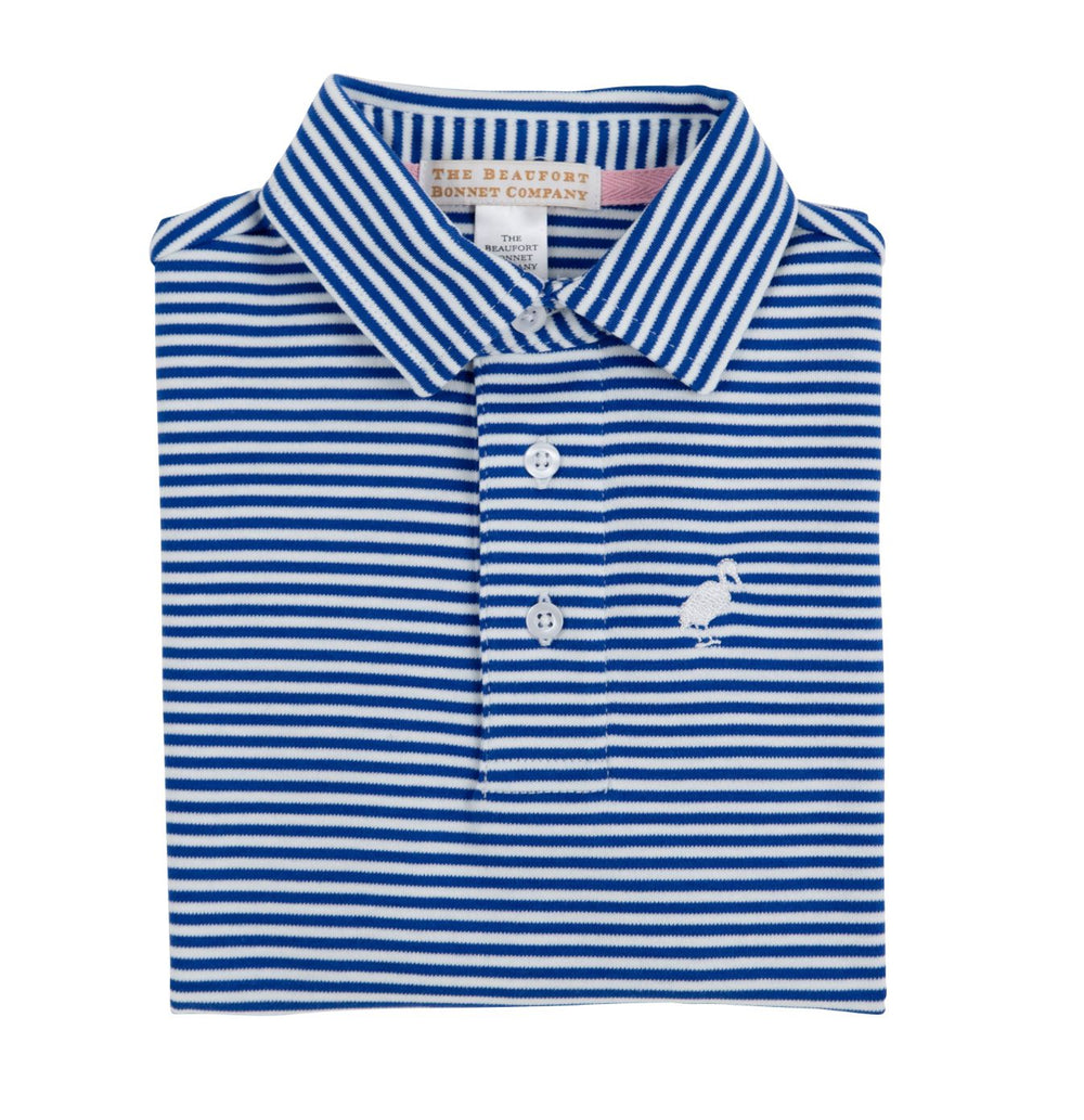 Prim and Proper Polo - Rockefeller Stripe Boy Shirt Beaufort Bonnet 