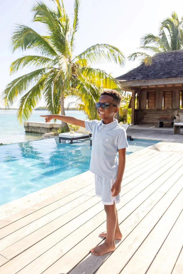 Prim and Proper Polo Terrycloth - Beale Street Blue Boy Shirt Beaufort Bonnet 