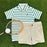 Prim and Proper Polo - White, Navy, Kiawah Kelly Green Stripe Boy Shirt Beaufort Bonnet 