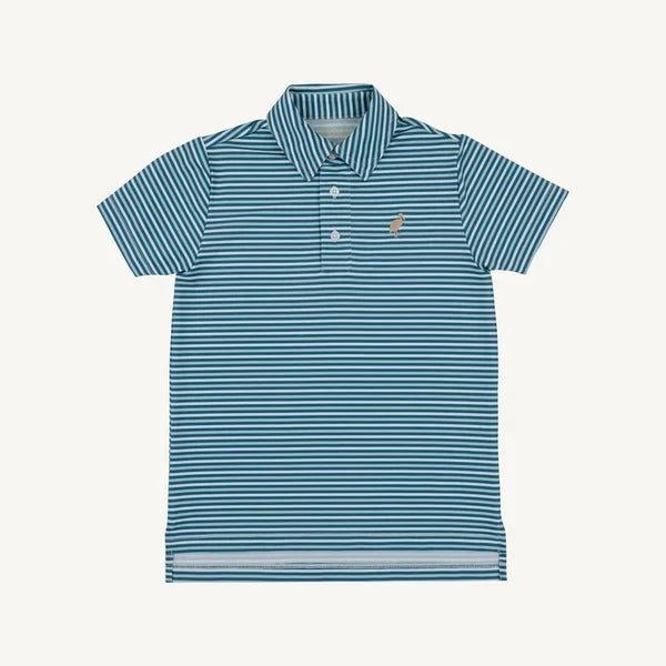 Prim and Proper Prepletic Polo - Sumner County Stripe Barnsley Blue Boy Shirt Beaufort Bonnet 