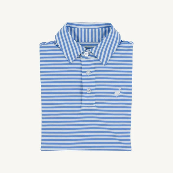 Prim and Proper Prepletic Polo - Sunrise Blvd Blue Stripe Boy Shirt Beaufort Bonnet 