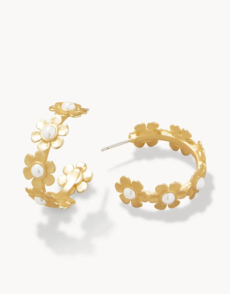 Primrose Hoop Earrings - Pearl Womens Earrings Spartina 