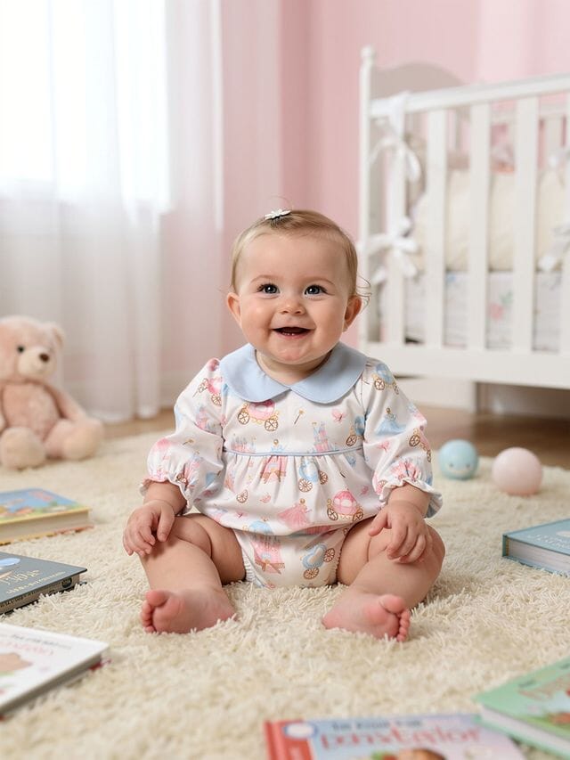Princess and Castles Pima Collar Bubble Girl Bubble Baby Loren 
