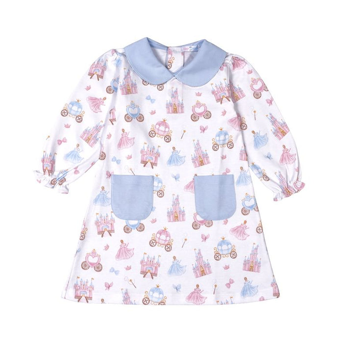Princess and Castles Pima Collar Dress w/ Pockets Girl Dress Baby Loren 