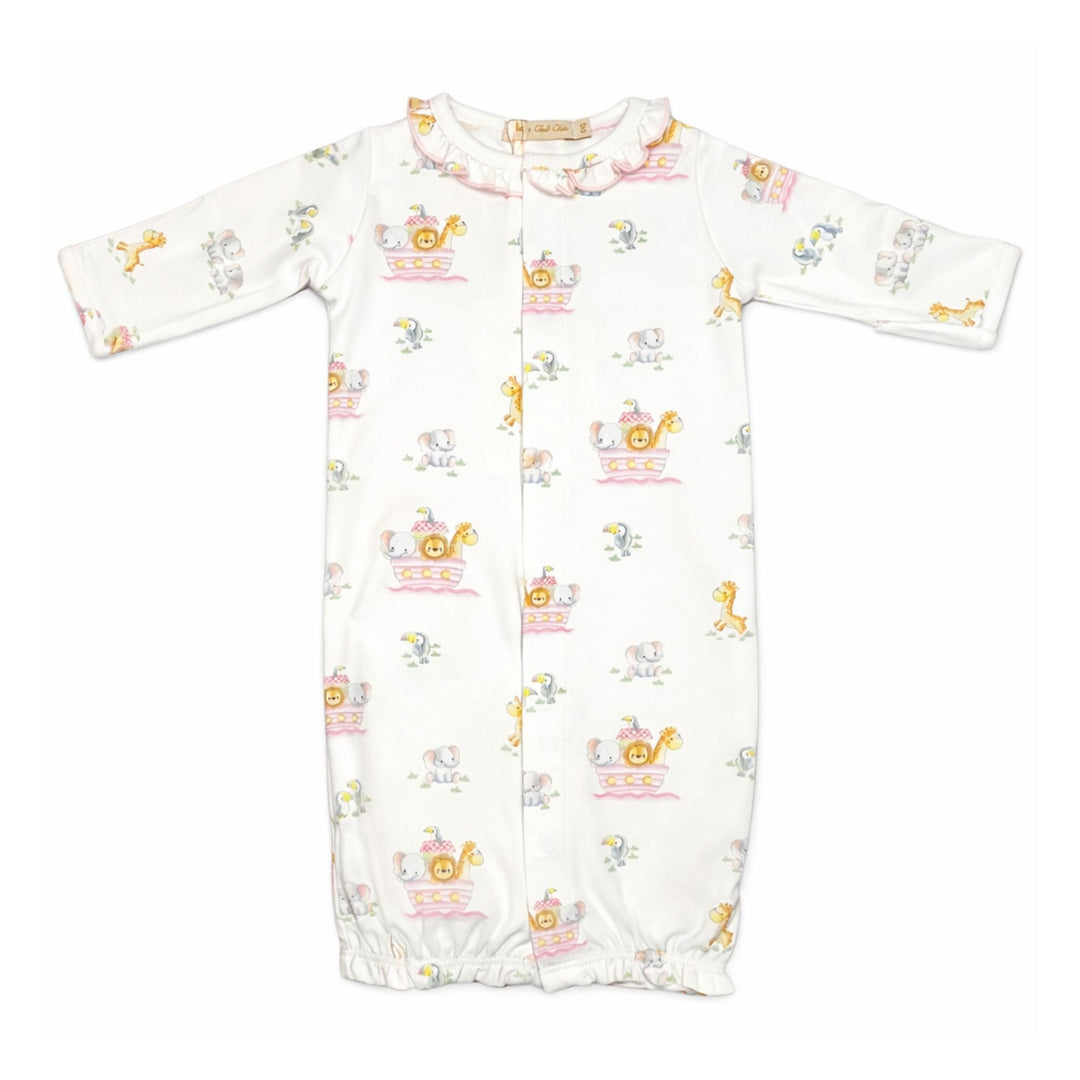 Print Converter Gown - Noah's Ark Pink Girl Converter Gown Baby Club Chic 