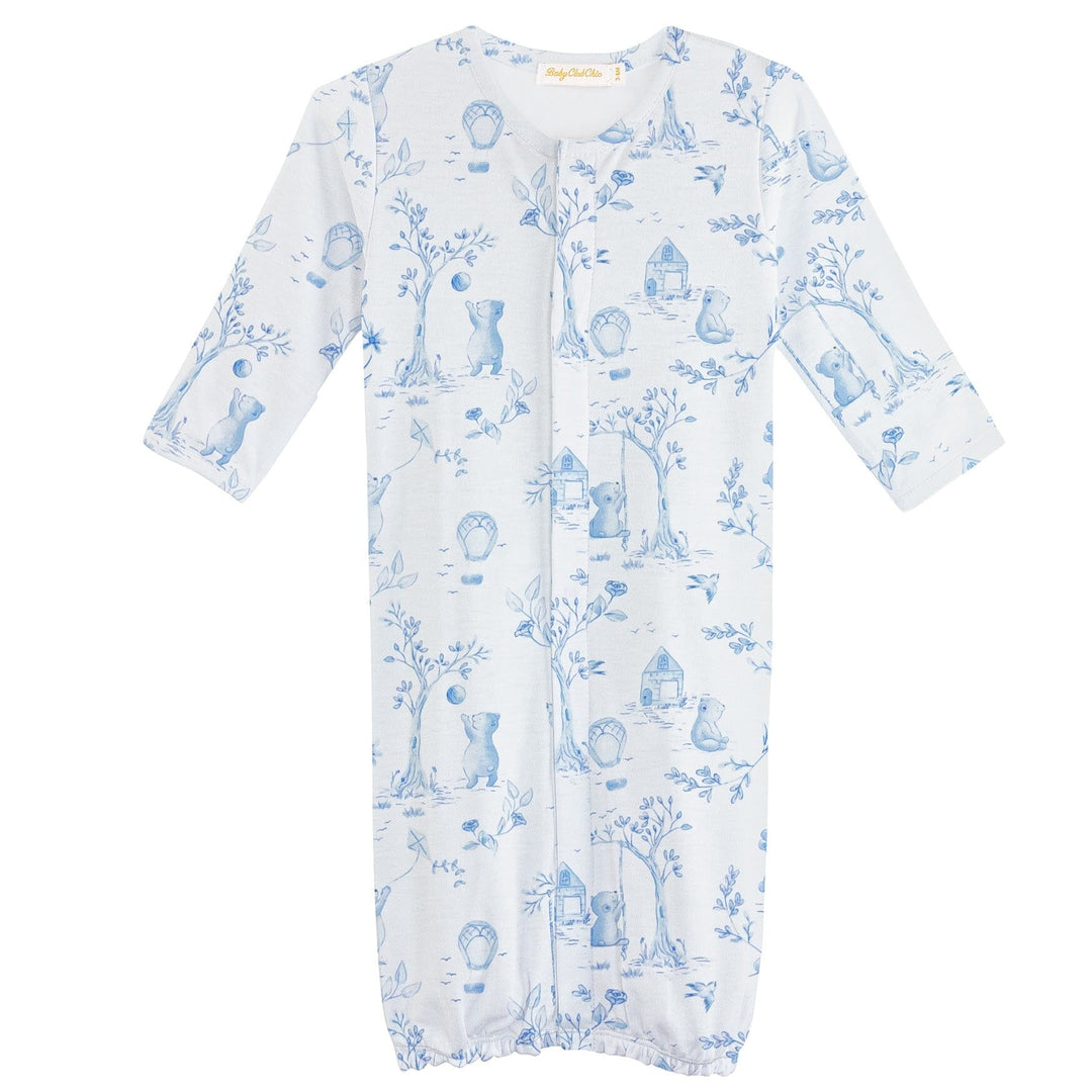 Print Converter Gown - Toile do Jouy Blue Girl Converter Gown Baby Club Chic 