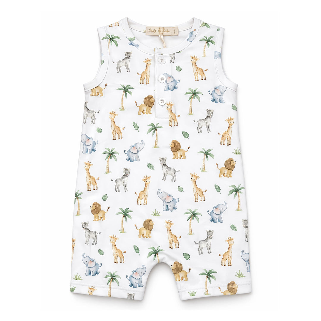 Print Romper - Little Safari Boy Romper Baby Club Chic 
