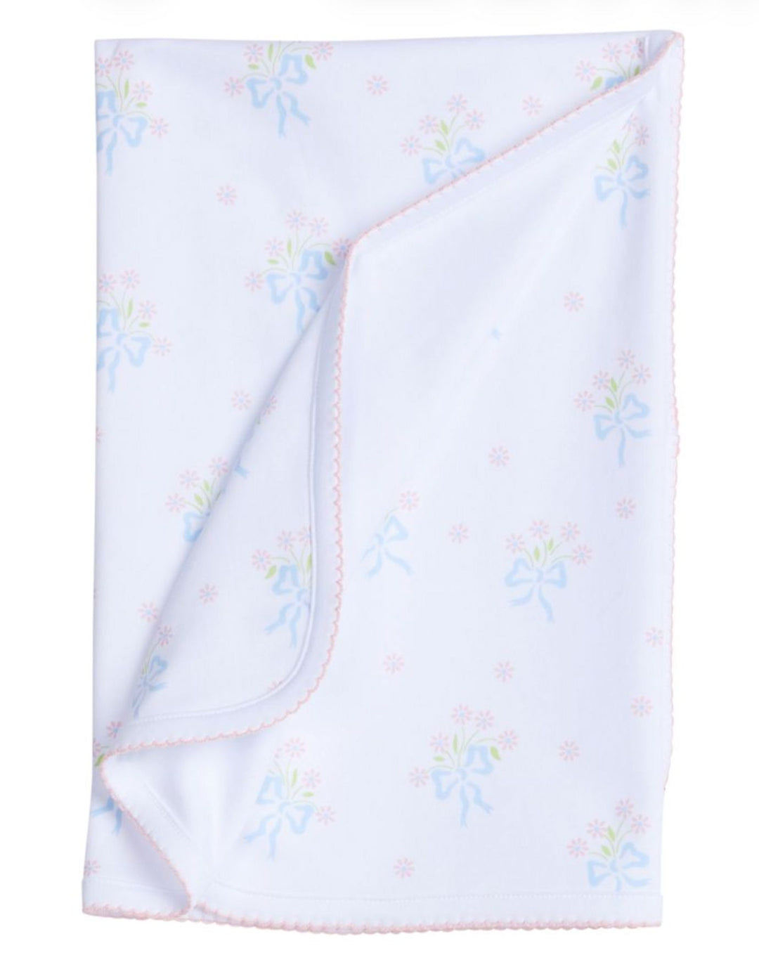 Printed Blanket - Blue Bow Bouquet Baby Blanket Little English 