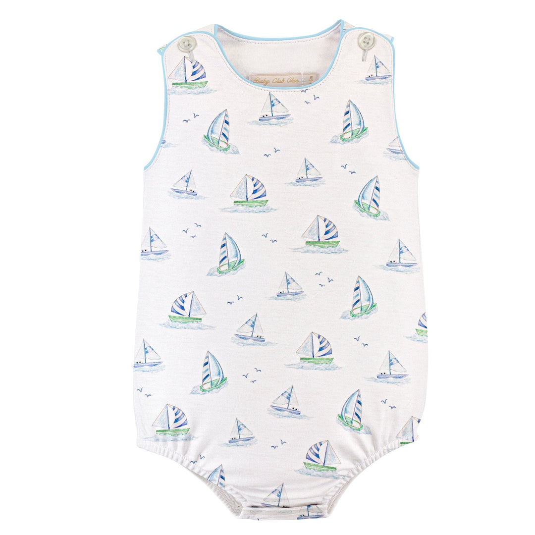 Printed Bubble with Pipping - Blue Sails Boy Bubble Baby Club Chic 
