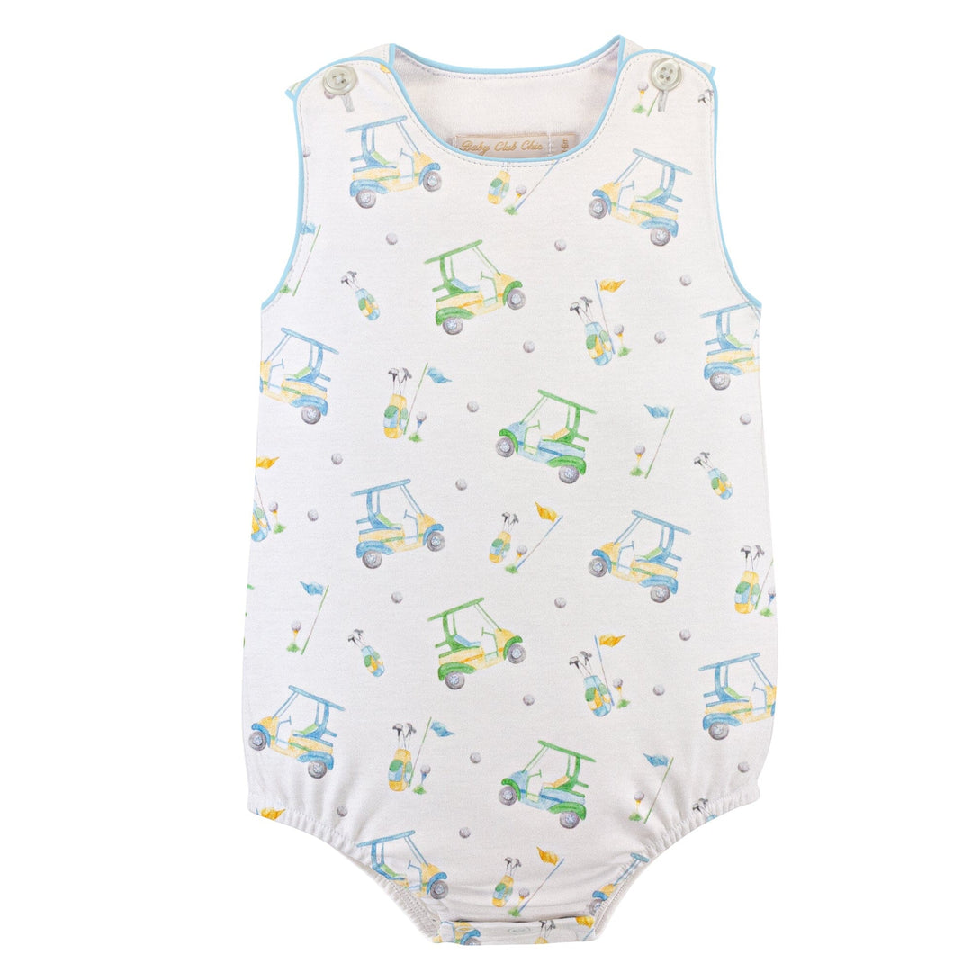 Printed Bubble with Pipping - Golf Grit Boy Bubble Baby Club Chic 