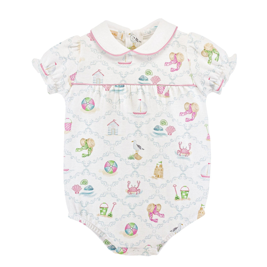 Printed Bubble with Round Collar - By the Sea Girl Bubble Baby Club Chic 