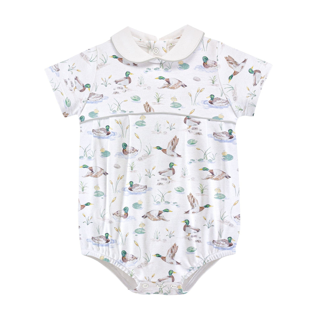 Printed Bubble with Round Collar - Mallard Ducks Boy Bubble Baby Club Chic 