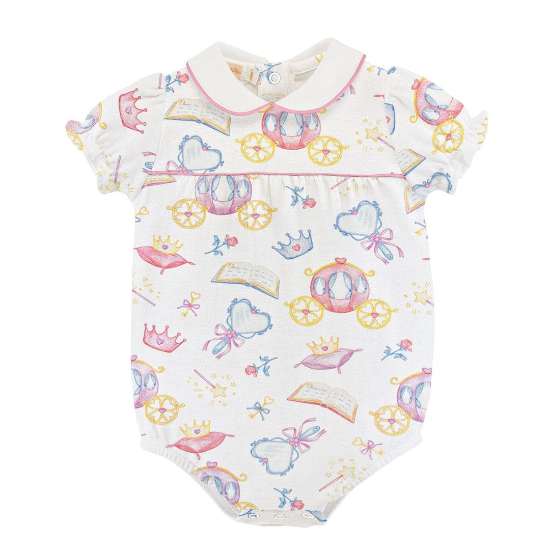 Printed Bubble with Round Collar - Once Upon a Time Girl Bubble Baby Club Chic 