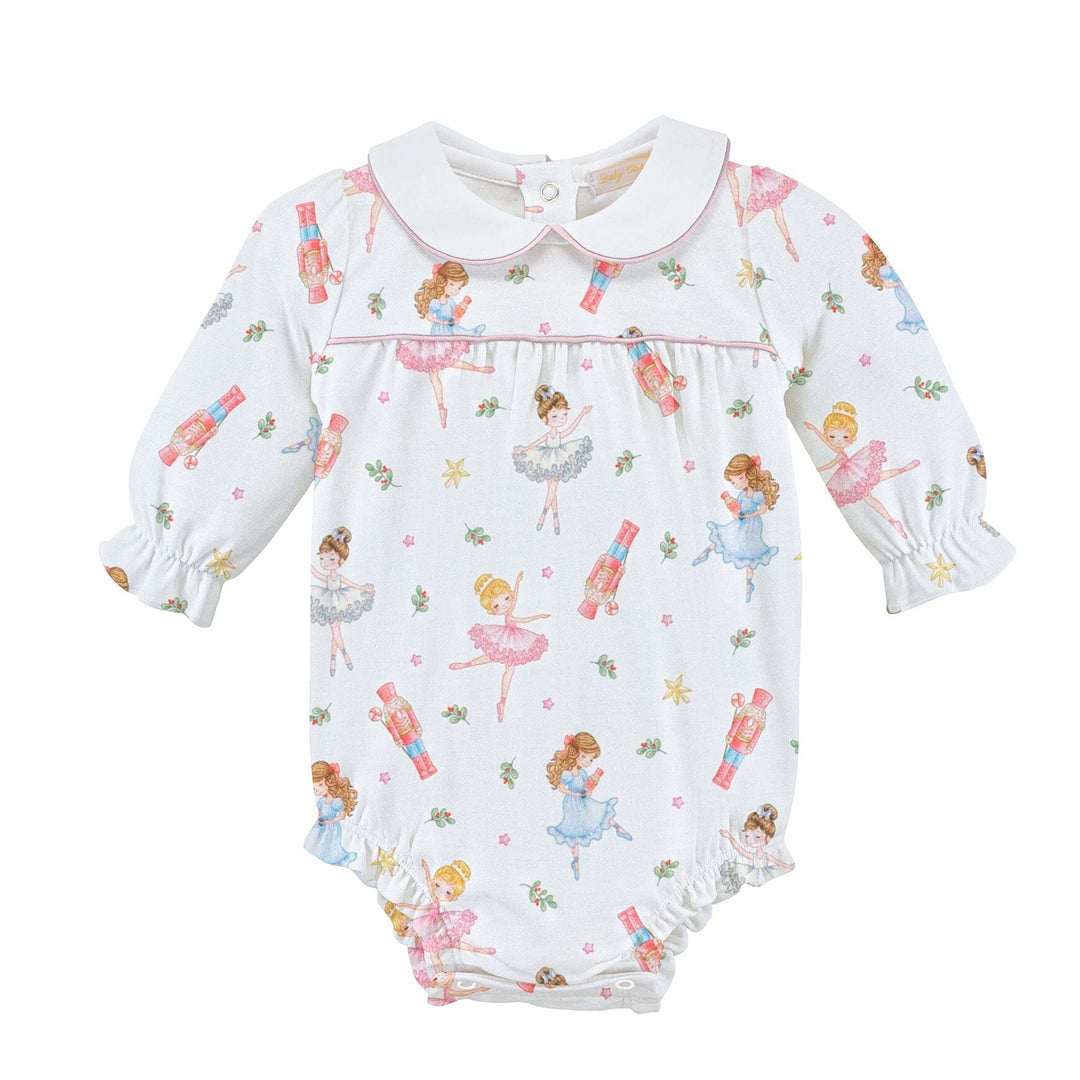 Printed Bubble with Round Collar - Pink Nutcracker Girl Bubble Baby Club Chic 