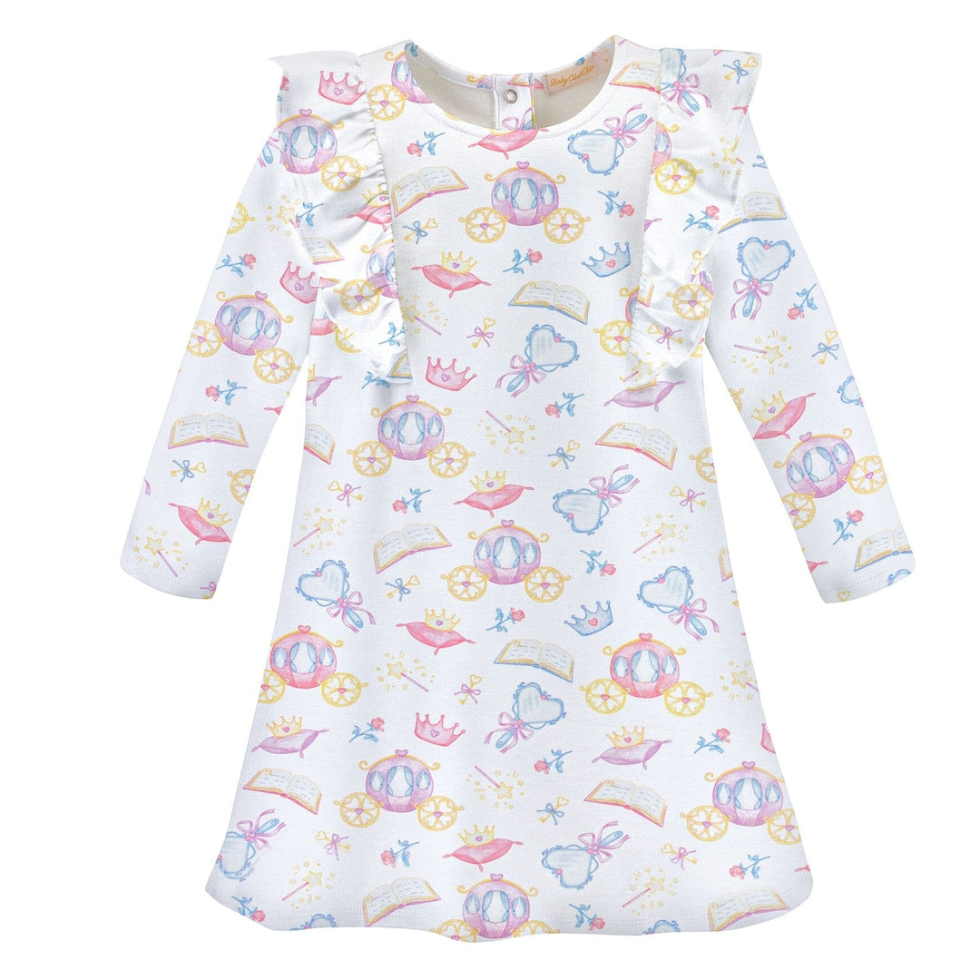 Printed Dress with Ruffles - Once Upon A Time Girl Dress Baby Club Chic 