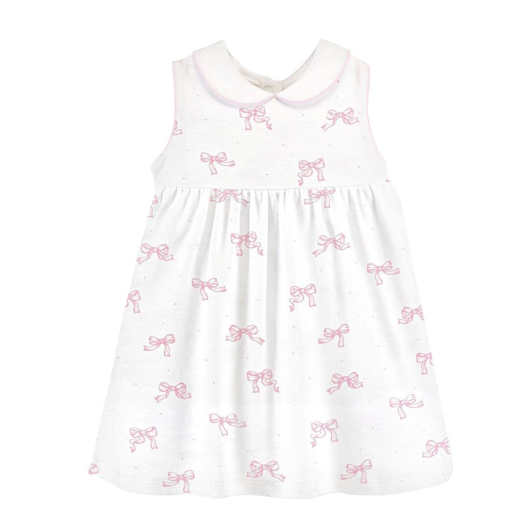 Printed Dress with Shorts Set - Pretty Bows Pink Girl Dress Baby Club Chic 