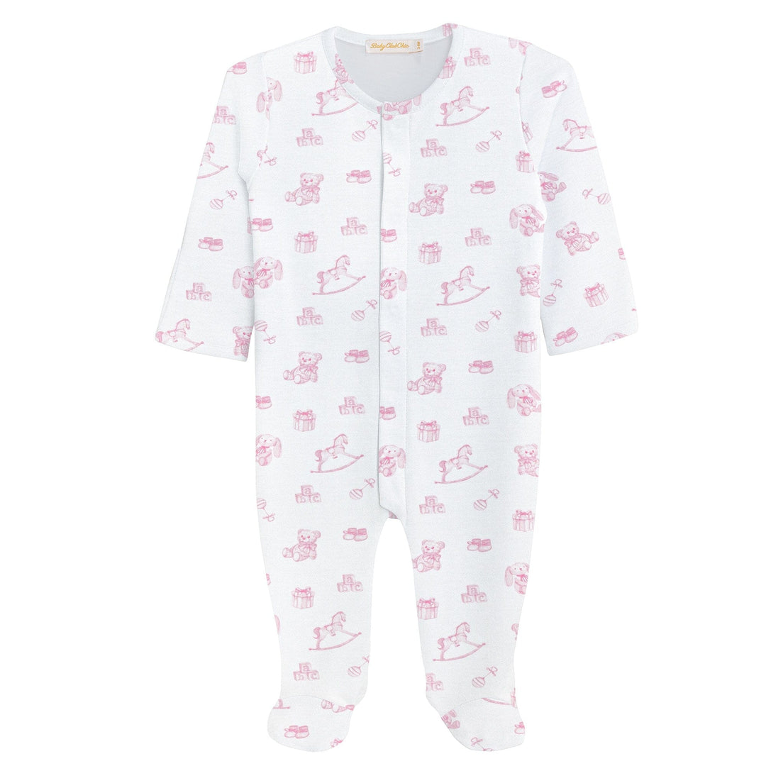 Printed Footie - Tiny Baby Toys Pink Girl Footie Baby Club Chic 