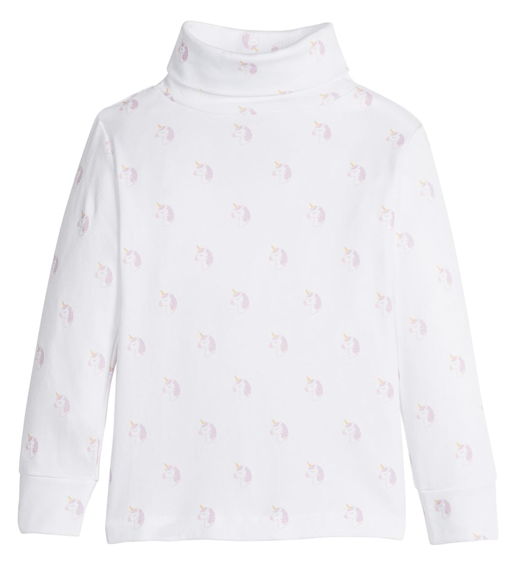 Printed Turtleneck - Unicorn Girl Shirt Little English 