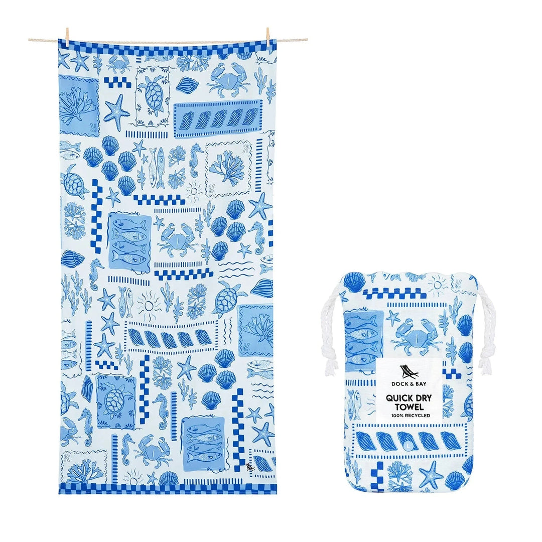 Prints Quick Dry Towel - Large Beach Towels Dock and Bay Grecian Shores 
