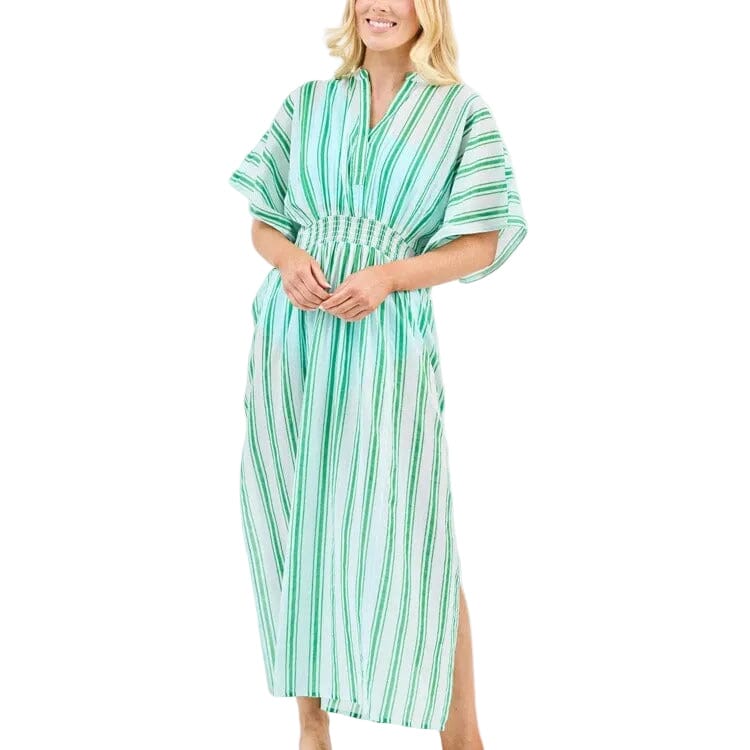 Priscilla Beach Dress - Green & White Stripe Womens Dress Mary Square 