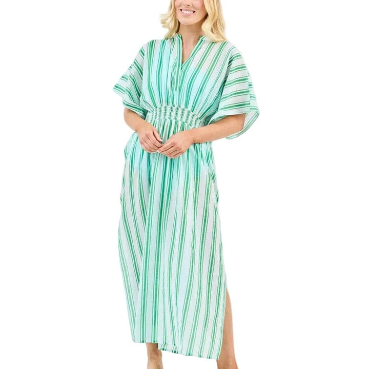 Priscilla Beach Dress - Green & White Stripe Womens Dress Mary Square 