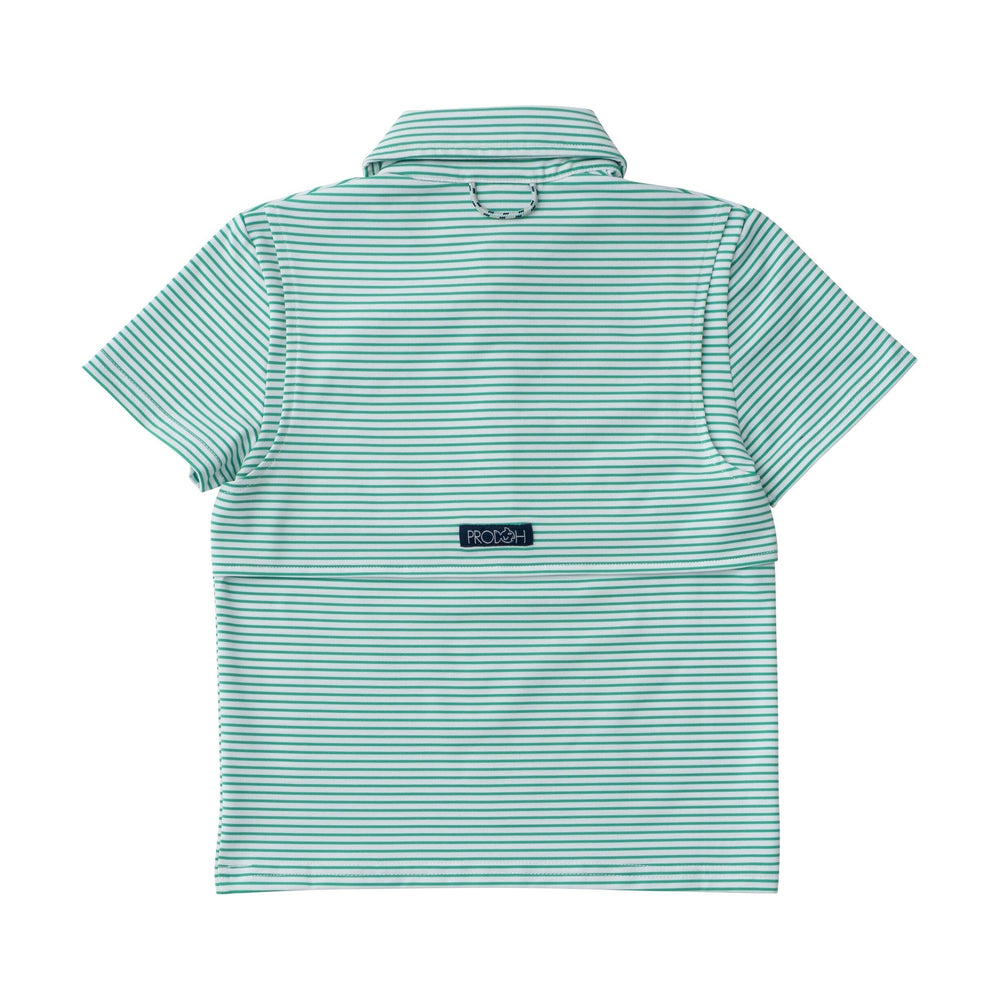 Pro Performance Polo - Simply Green Stripe Boy Shirt Prodoh 