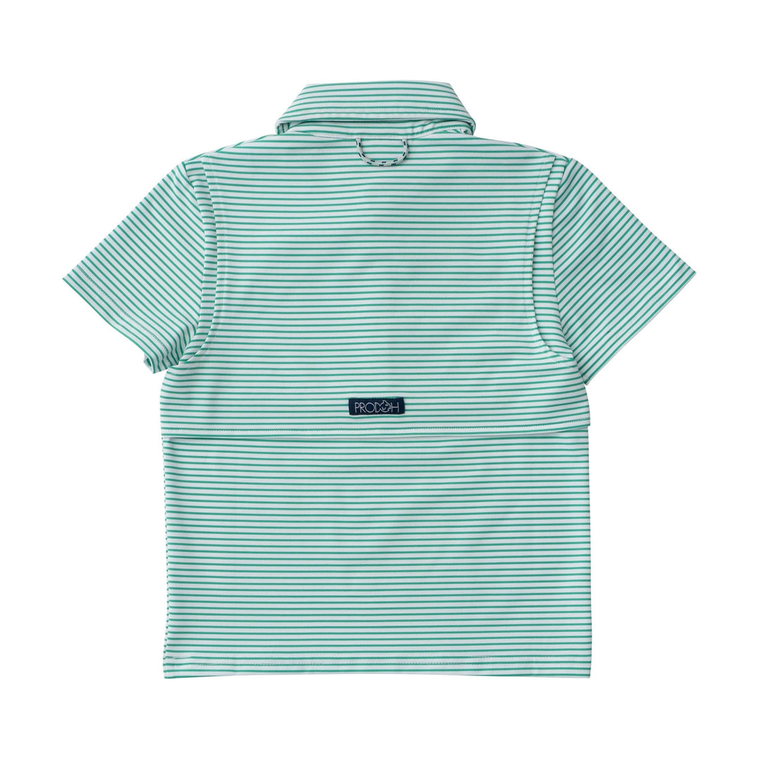 Pro Performance Polo - Simply Green Stripe Boy Shirt Prodoh 