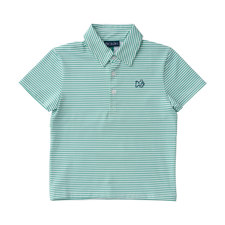 Pro Performance Polo - Simply Green Stripe Boy Shirt Prodoh 