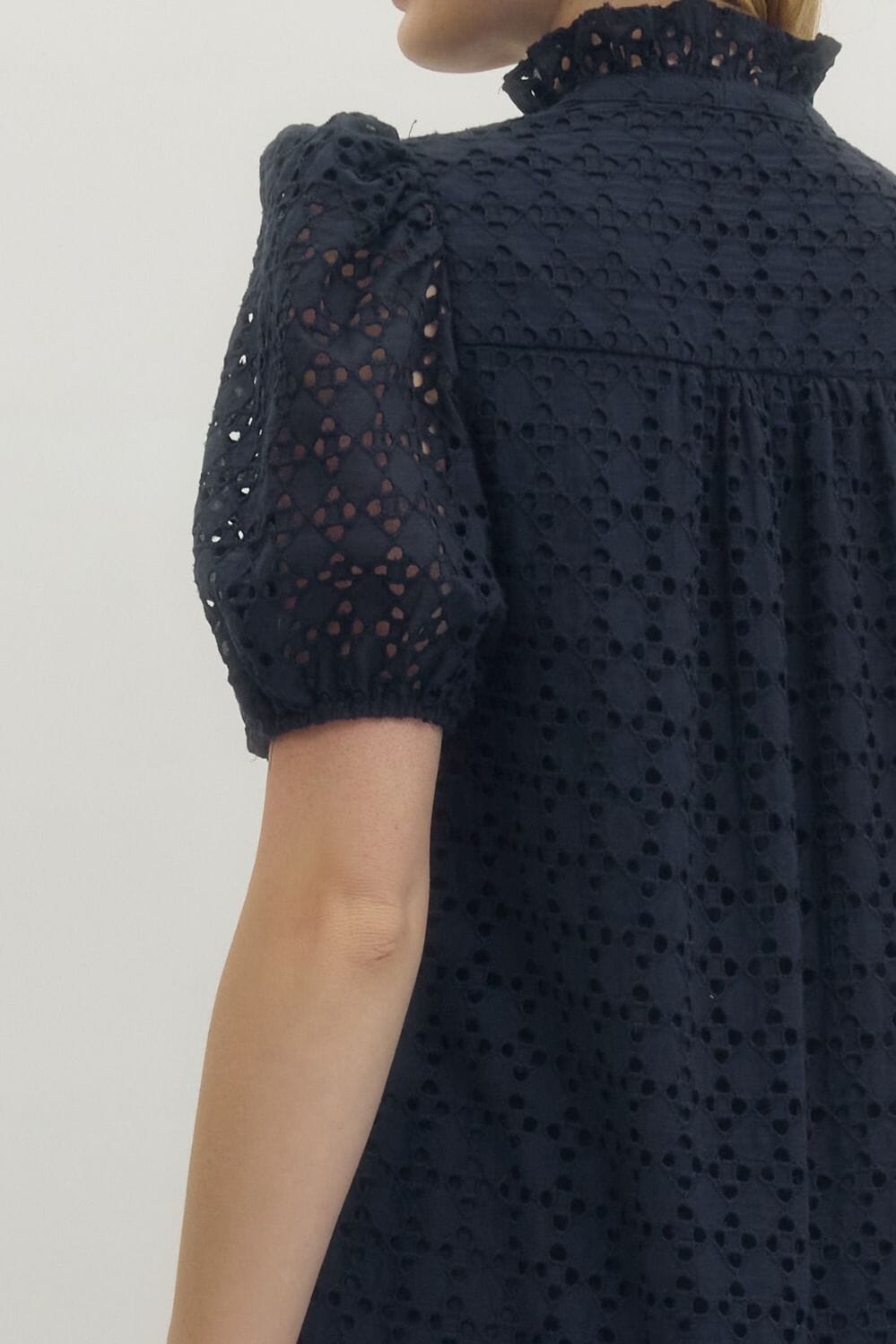 Puff Sleeve Kelly Dress - Navy Womens Dress Entro 