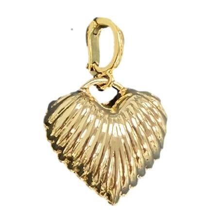 Puffed Stripe Heart Clip-on Charm Necklace Charm AF Design Group 