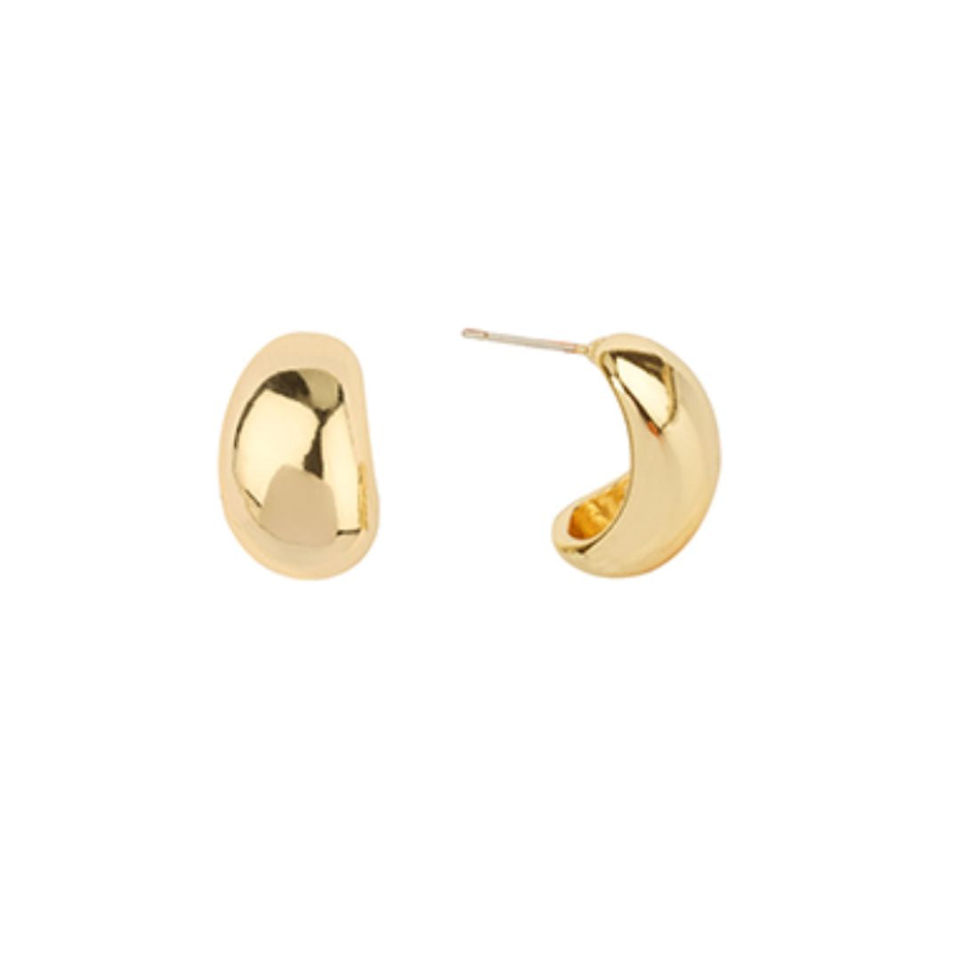 Puffy Oval Half Hoops Womens Earrings Golden Stella 