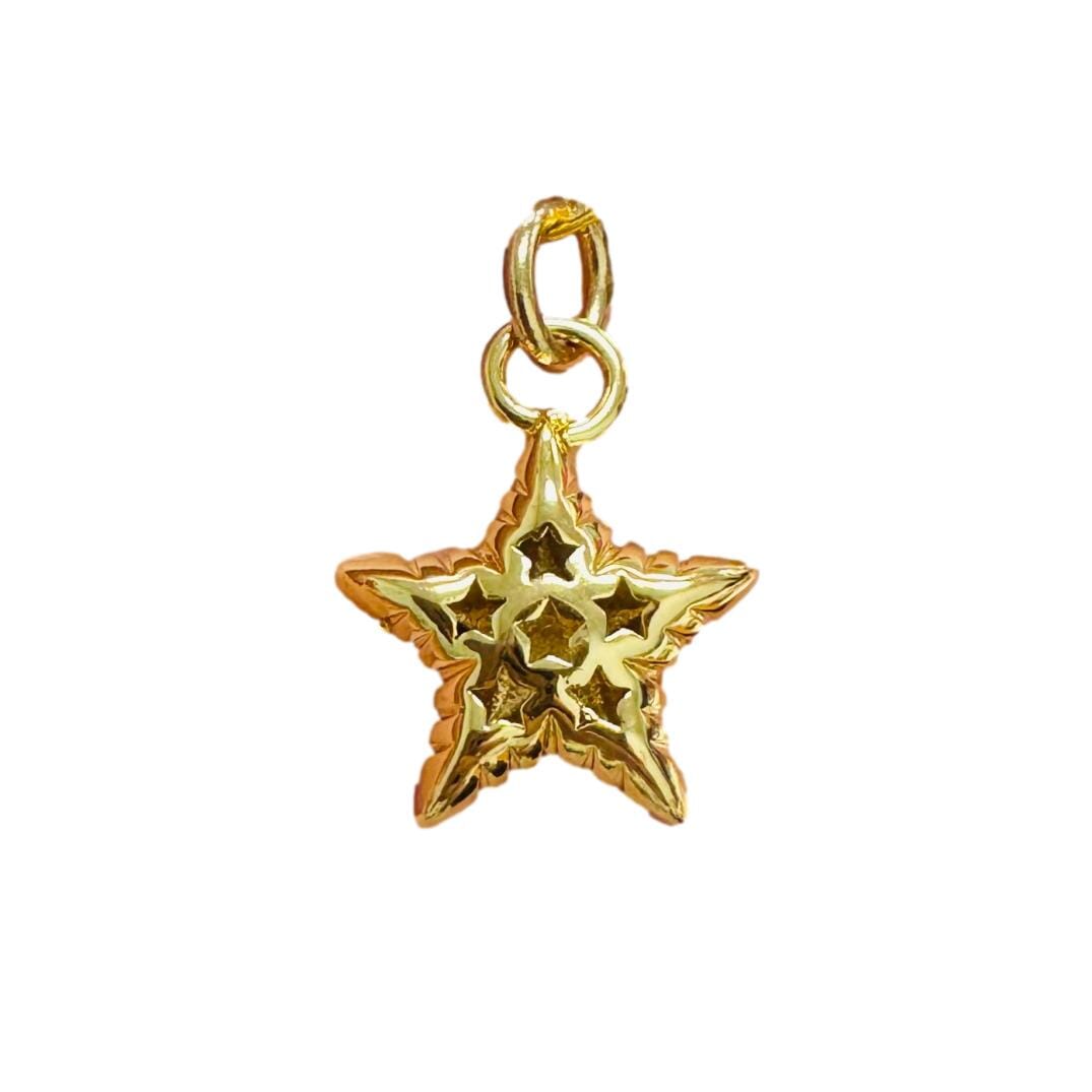 Puffy Star Charm Necklace Charm Shiver and Duke 