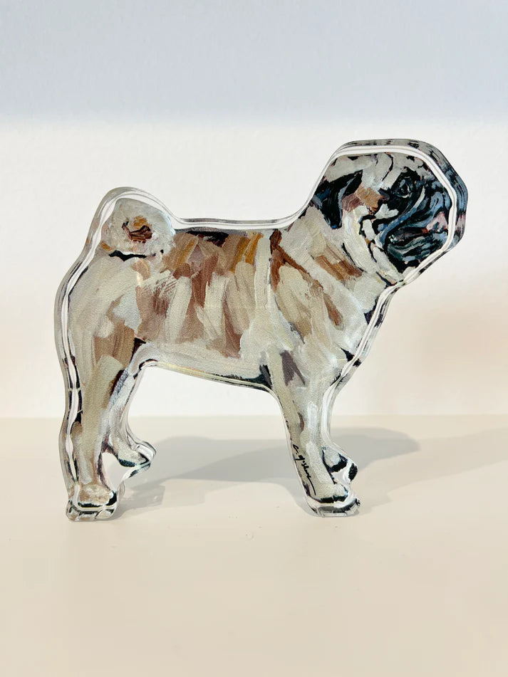 Pug Fawn Acrylic Cut Out Home Decor Chelsea McShane 