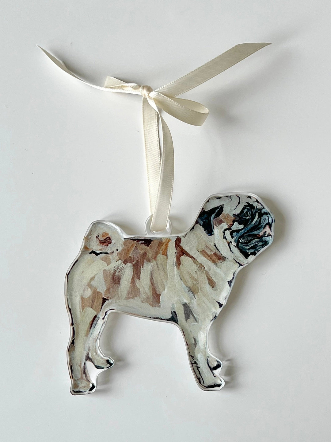 Pug Fawn Acrylic Ornament Home Decor Chelsea McShane 