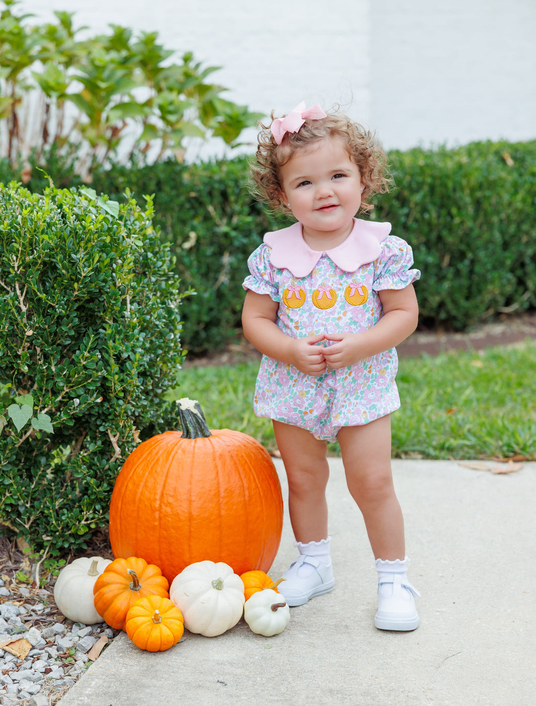 Pumpkin Floral Bubble Girl Bubble Trotter Street Kids 