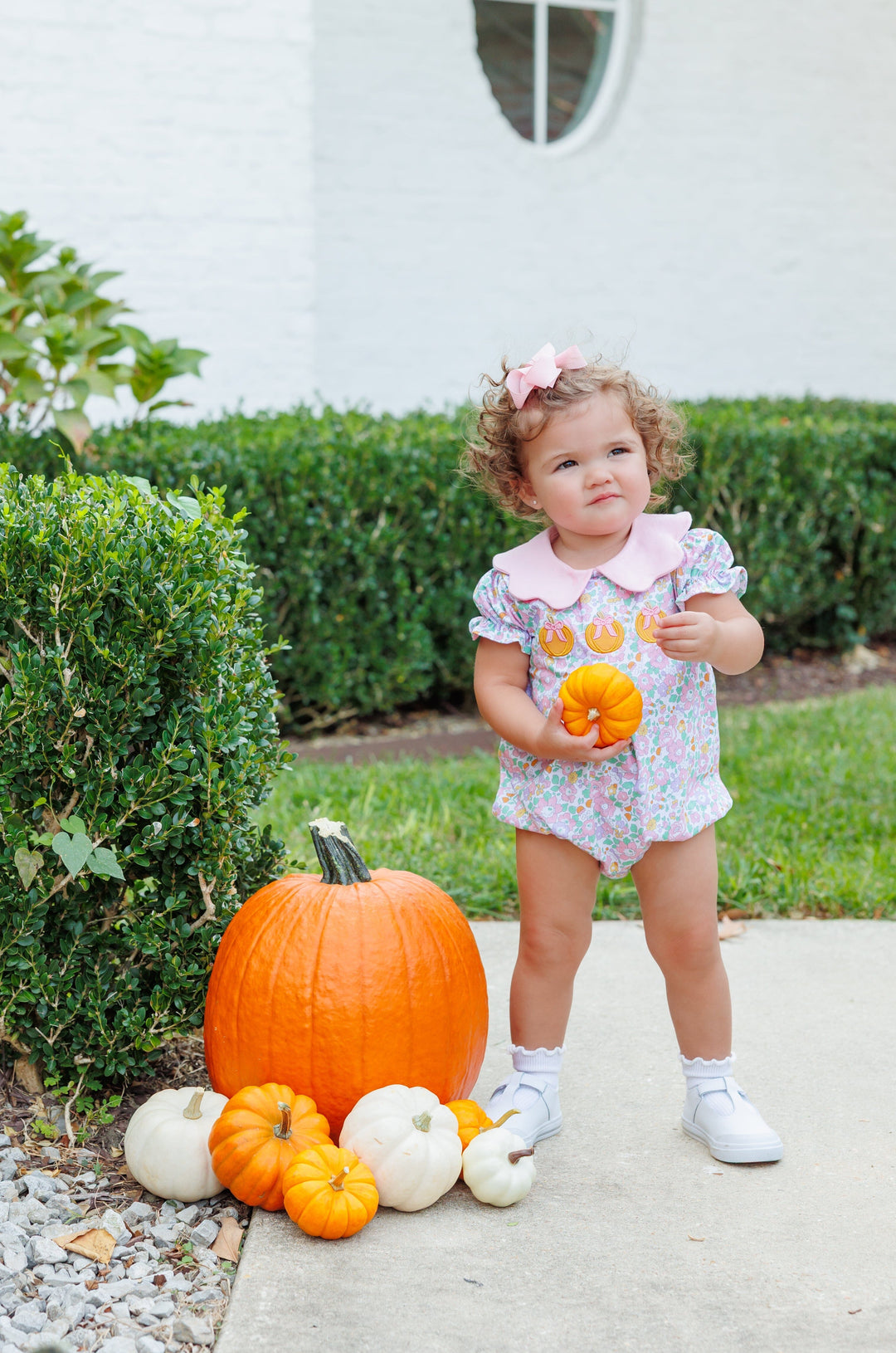 Pumpkin Floral Bubble Girl Bubble Trotter Street Kids 