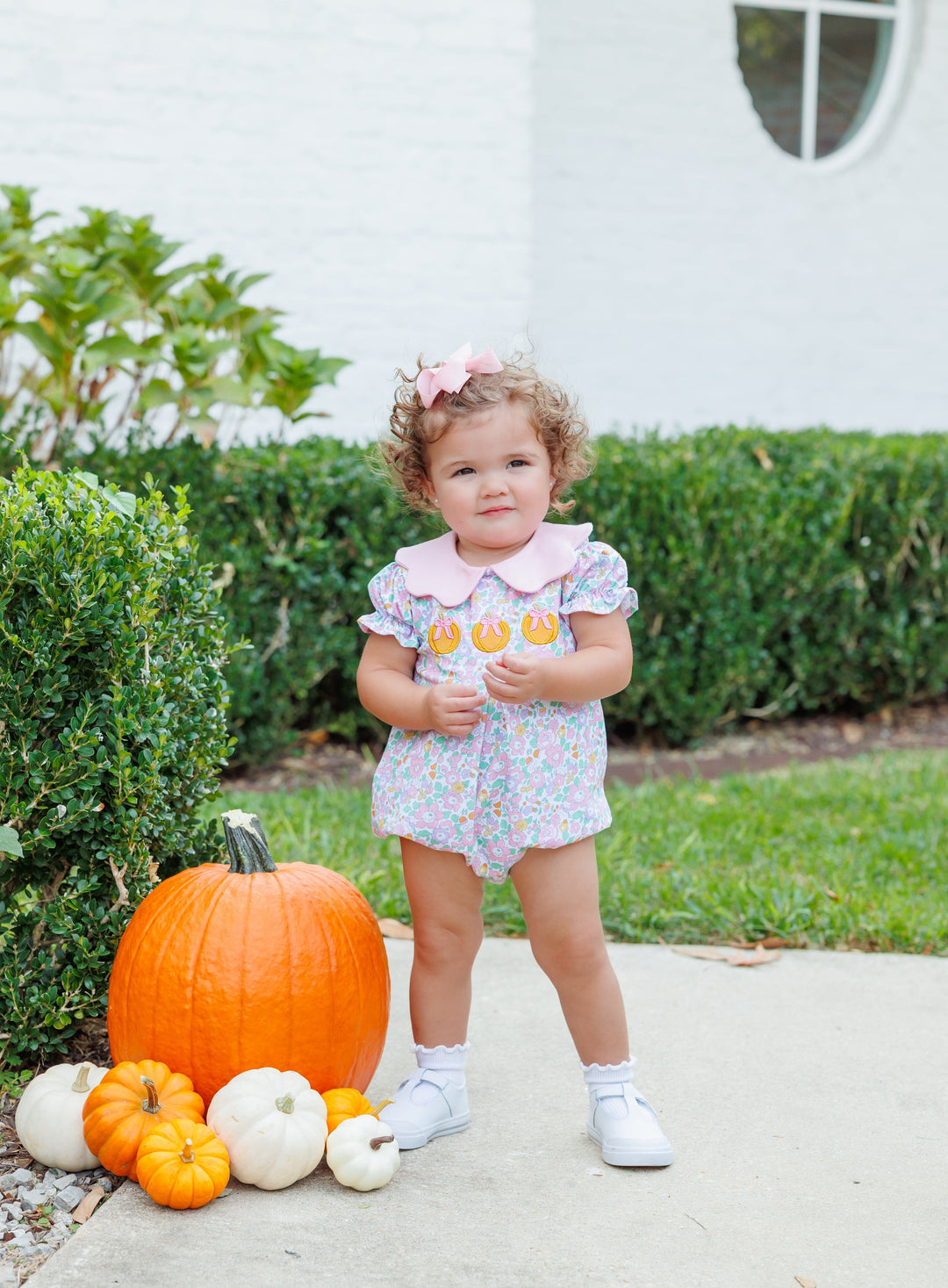Pumpkin Floral Bubble Girl Bubble Trotter Street Kids 