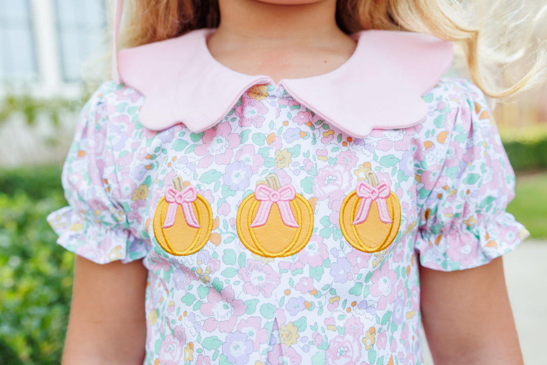 Pumpkin Floral Dress Girl Dress Trotter Street Kids 