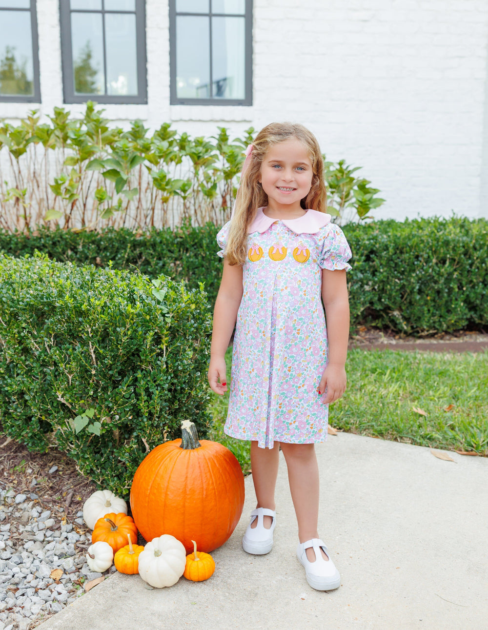 Pumpkin Floral Dress Girl Dress Trotter Street Kids 