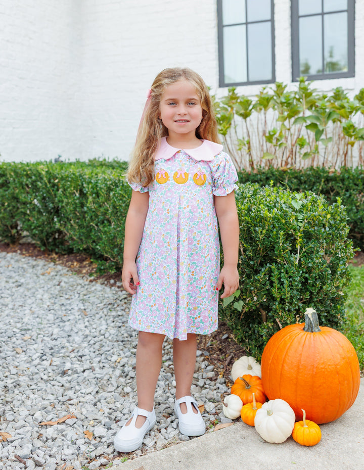 Pumpkin Floral Dress Girl Dress Trotter Street Kids 