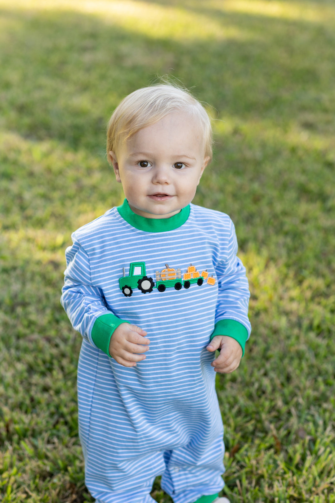 Pumpkin Tractor Trail Romper Boy Romper Trotter Street Kids 