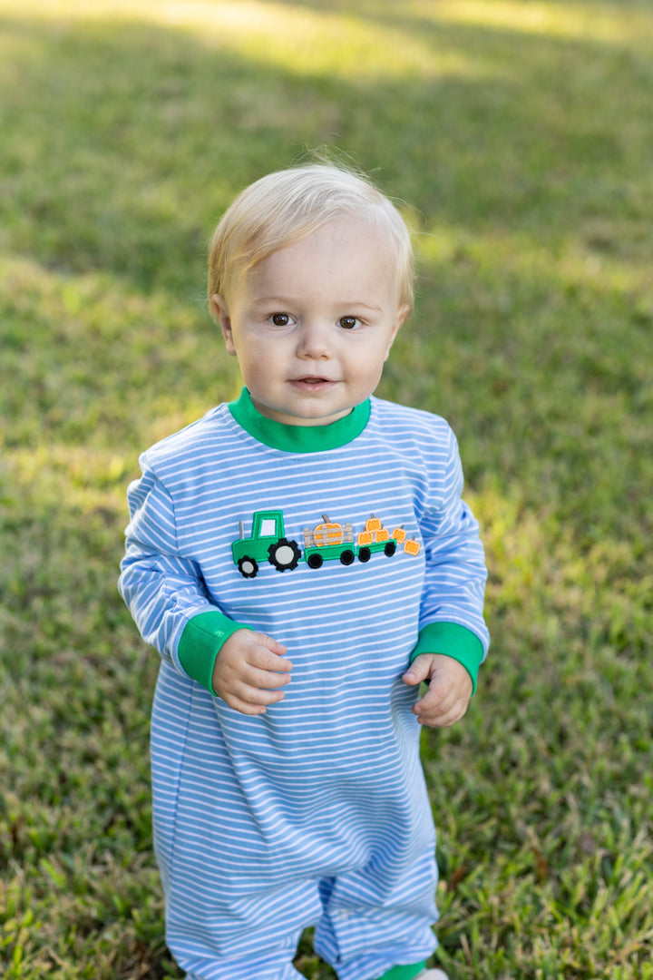Pumpkin Tractor Trail Romper Boy Romper Trotter Street Kids 