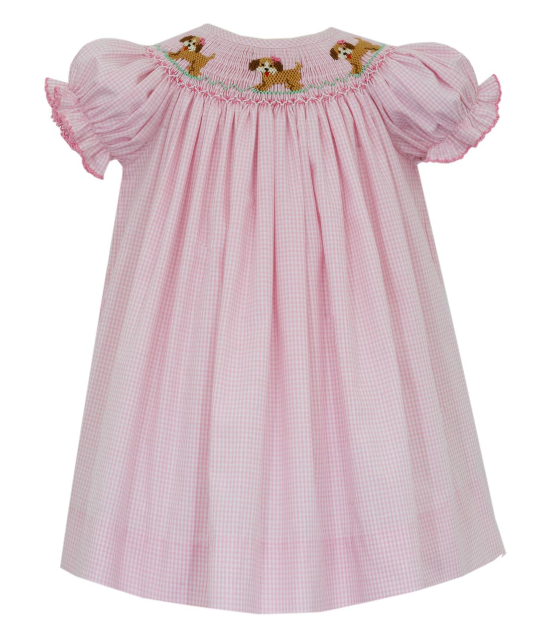 Puppy Dogs Smocked Bishop Girl Dress Petit Bebe 