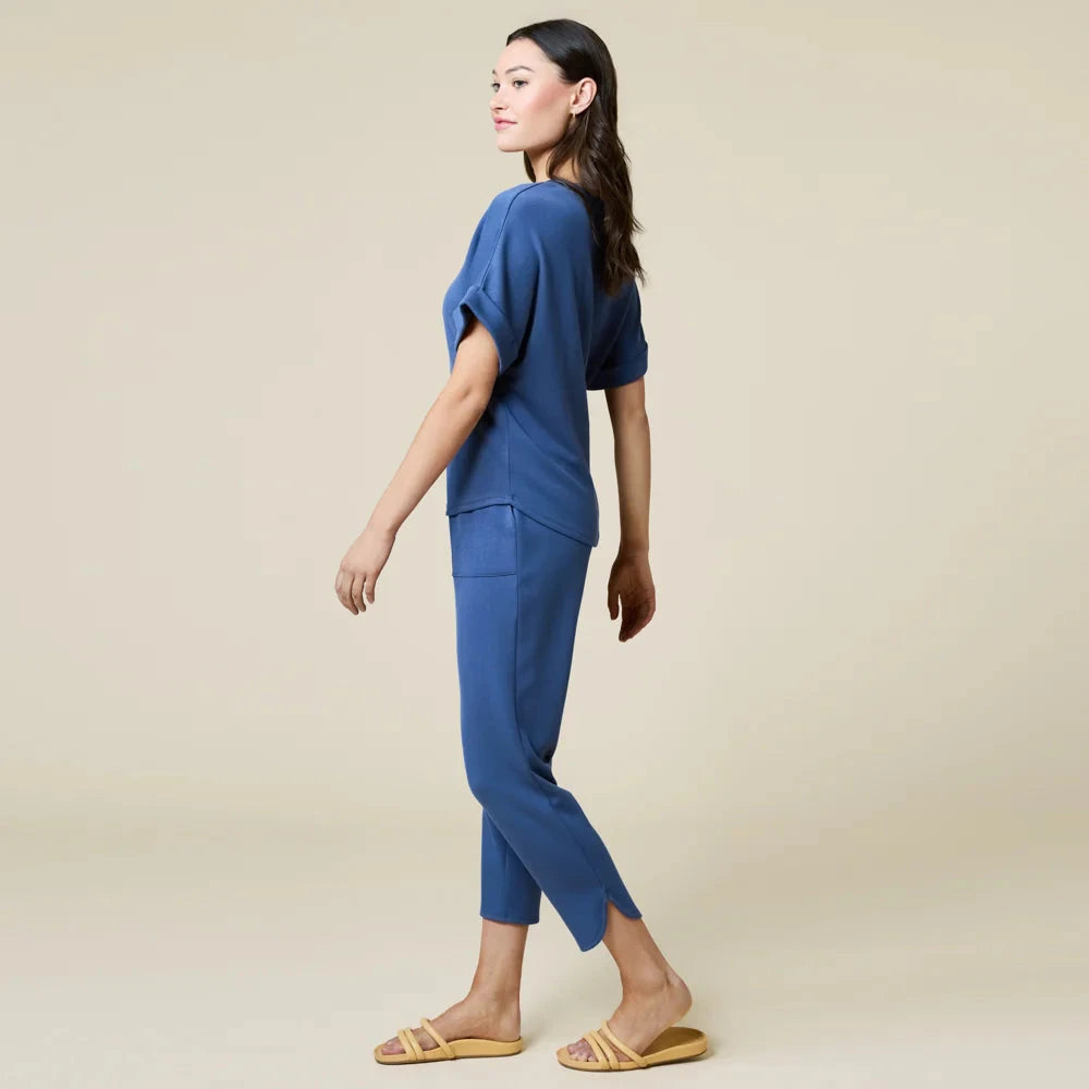 PureDream V-Neck Lounge Set - Indigo Womens Pajamas Softies 
