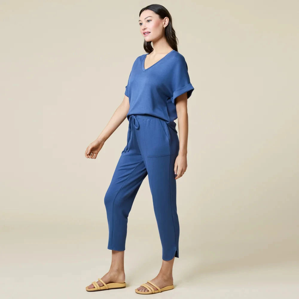PureDream V-Neck Lounge Set - Indigo Womens Pajamas Softies 