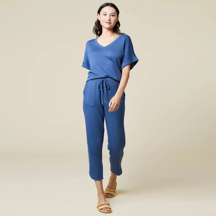 PureDream V-Neck Lounge Set - Indigo Womens Pajamas Softies 