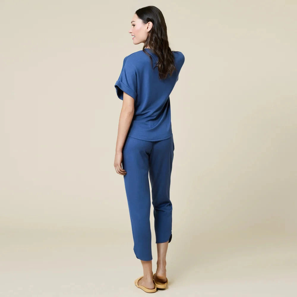PureDream V-Neck Lounge Set - Indigo Womens Pajamas Softies 