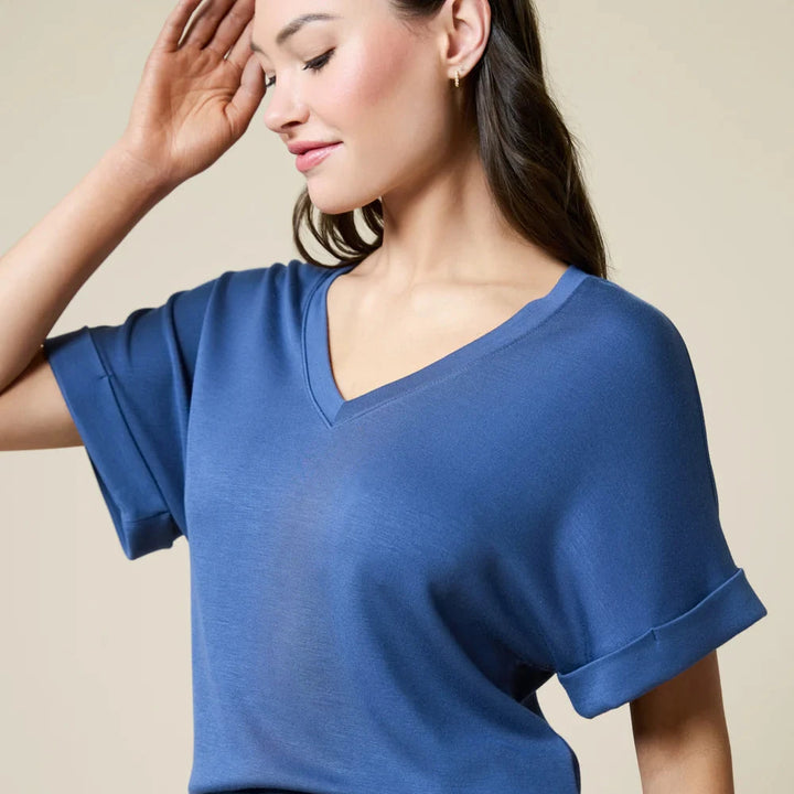 PureDream V-Neck Lounge Set - Indigo Womens Pajamas Softies 
