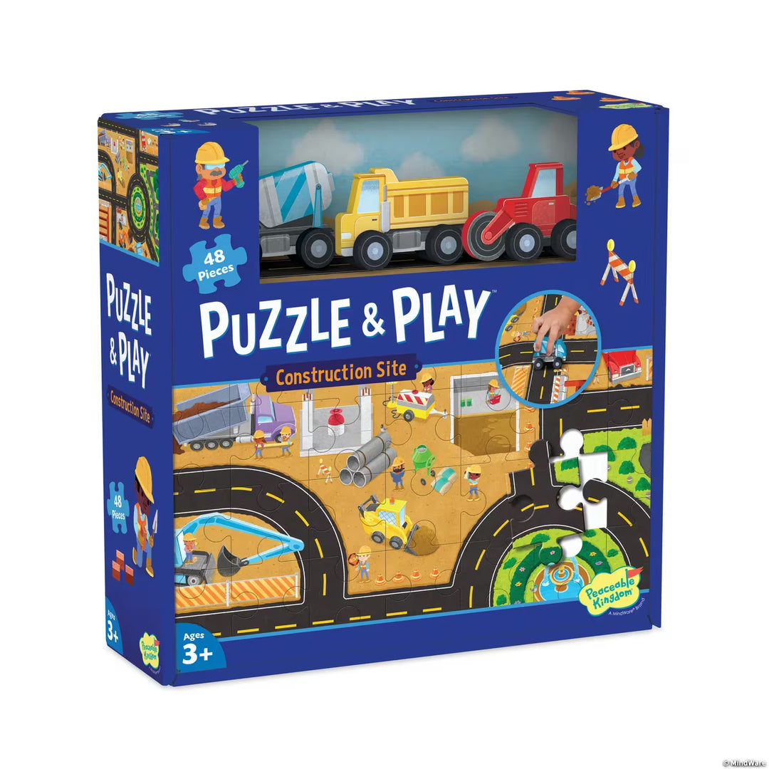 Puzzle and Play - Construction Site Activity Toy MindWare 